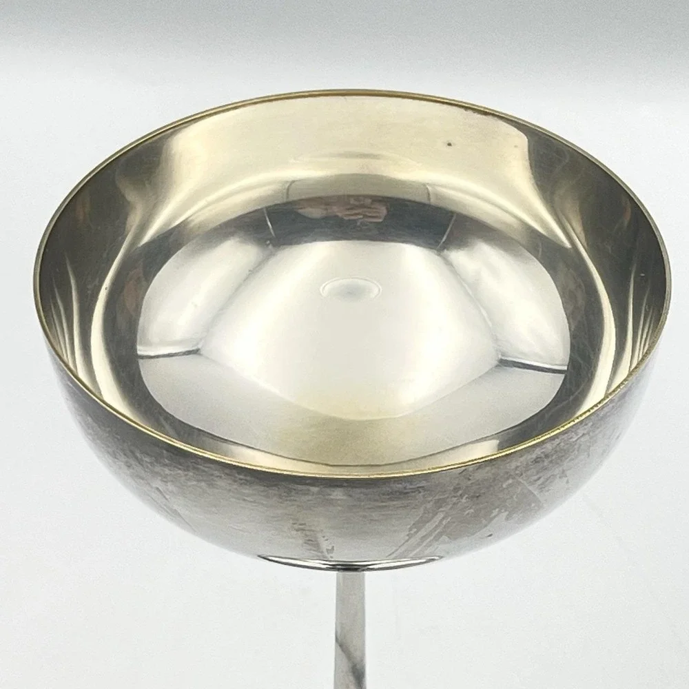 Vintage E.P. Zeller Italy Silver Plated Champagne Coupe Sherbet Goblet 6